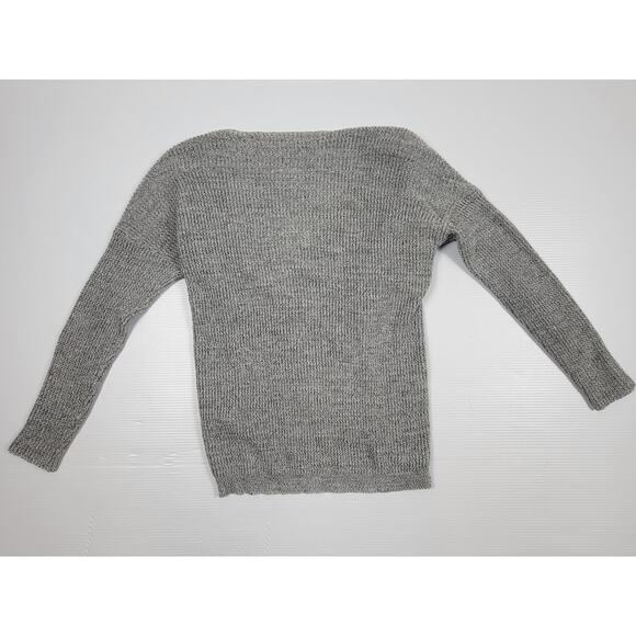ASTR The Label Wrap Front Sweater Gray Low V-Neck Long Sleeve Womens Medium - Picture 3 of 7